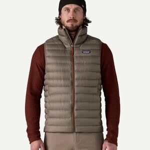 Patagonia 2025 Men's Marlow Brown Down Feather Sweater Puffer Zip Vest MED